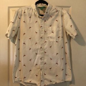 Casual flamingo button up shirt